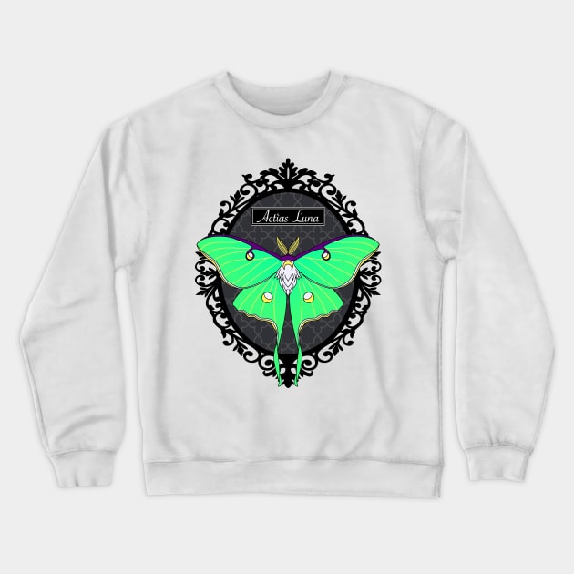 Luna Moth in a Frame Crewneck Sweatshirt by RavenWake